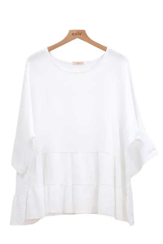 One Size Washed Linen Cotton Mix Loose Italian Tunic Top