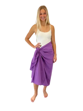 One World Lightweight Cotton Sarong Coverup - Purple - FINAL SALE