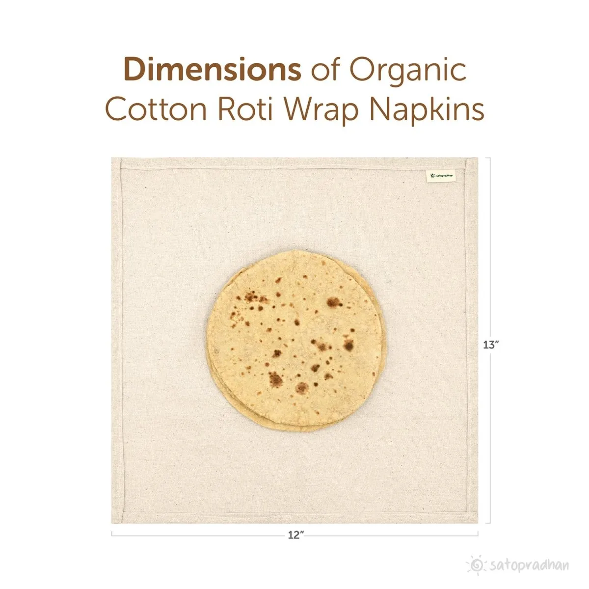 Organic Cotton Chapati / Roti Wrap Cloth- Set of 6