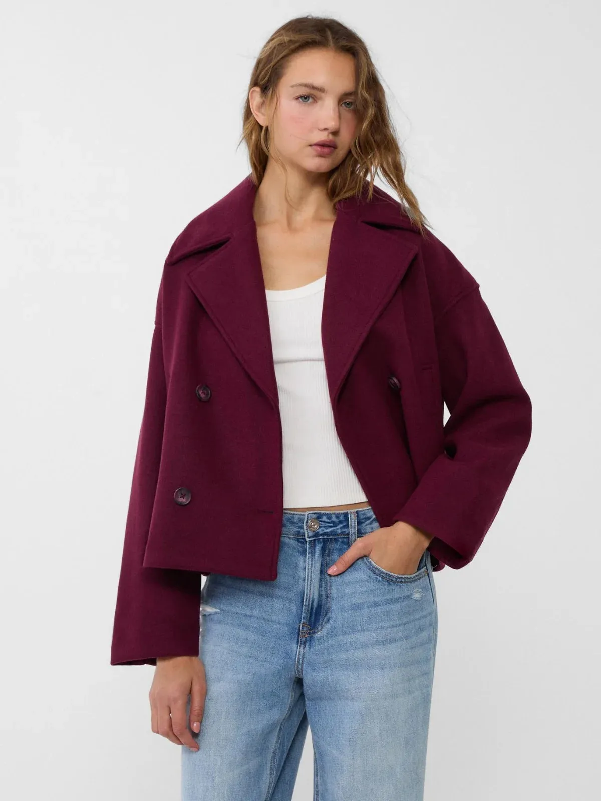 Oversized Double-Breasted Wool Coat
