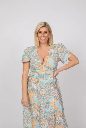 PAISLEY WRAP DRESS