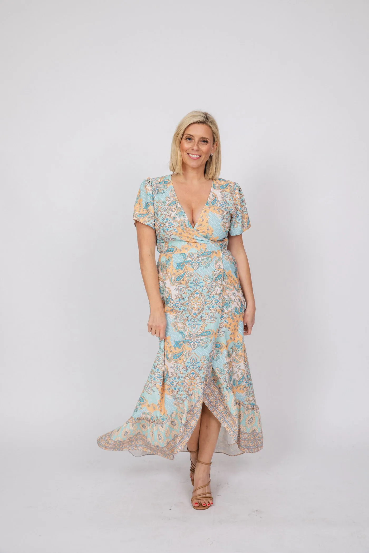 PAISLEY WRAP DRESS
