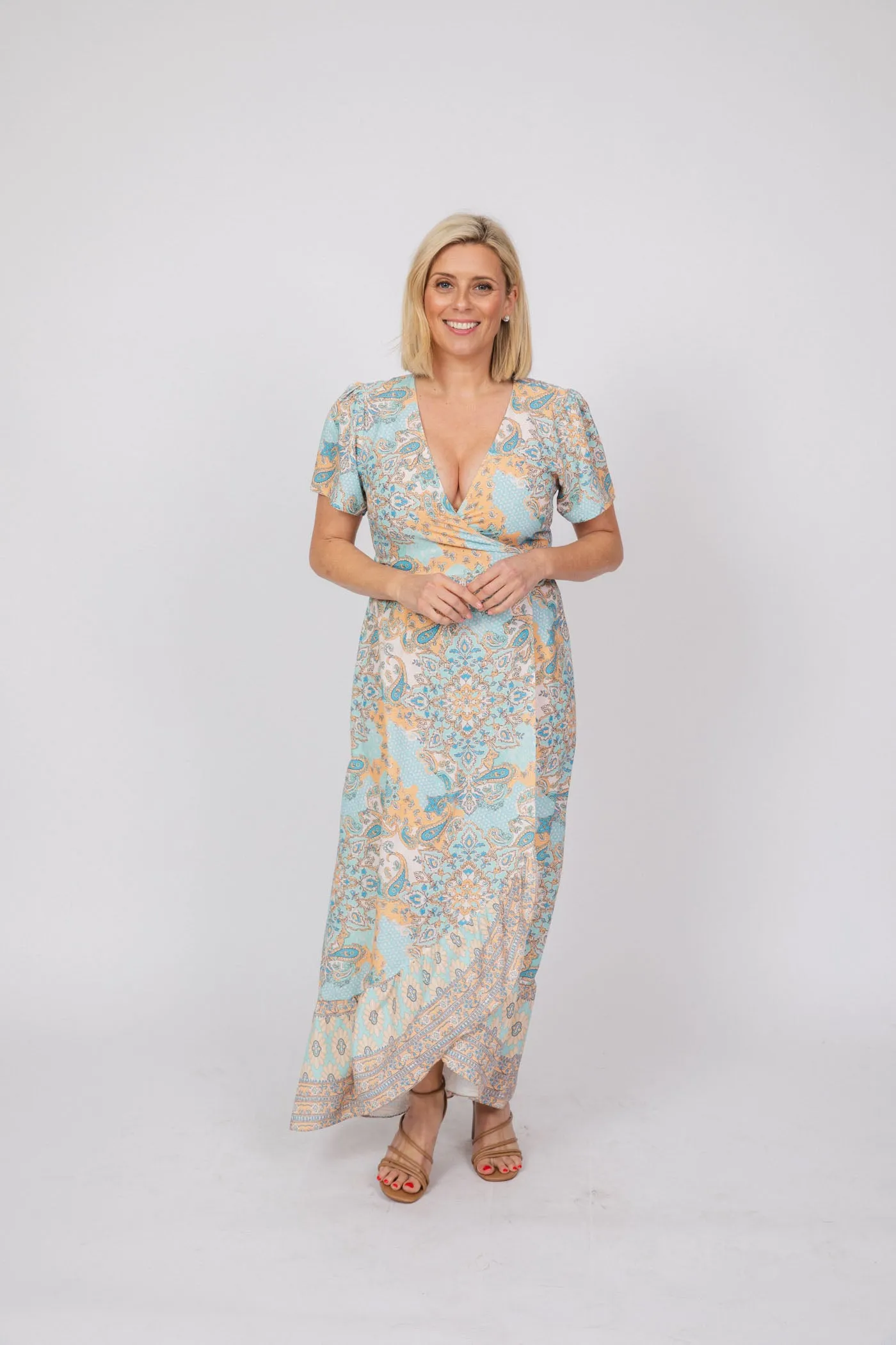 PAISLEY WRAP DRESS