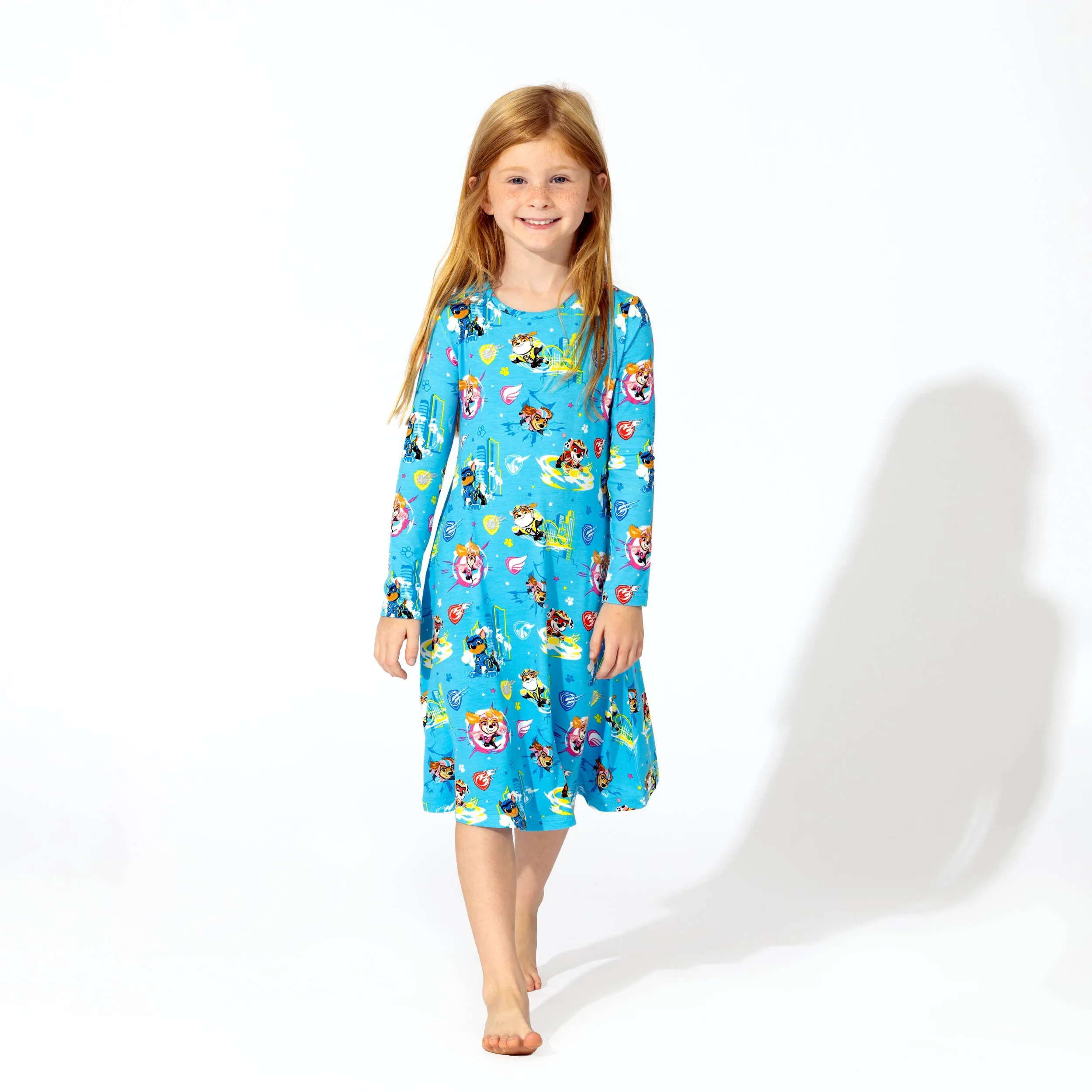 PAW Patrol: The Mighty Movie - Mighty Pups Bamboo Girls' Long Sleeve Dress