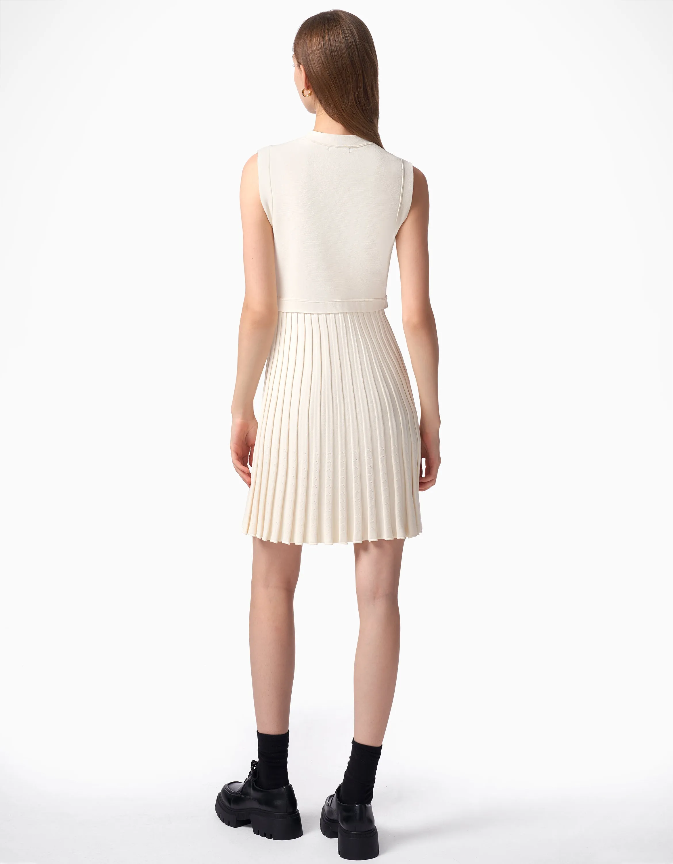 Pleated Bottom Sleeveless Dress