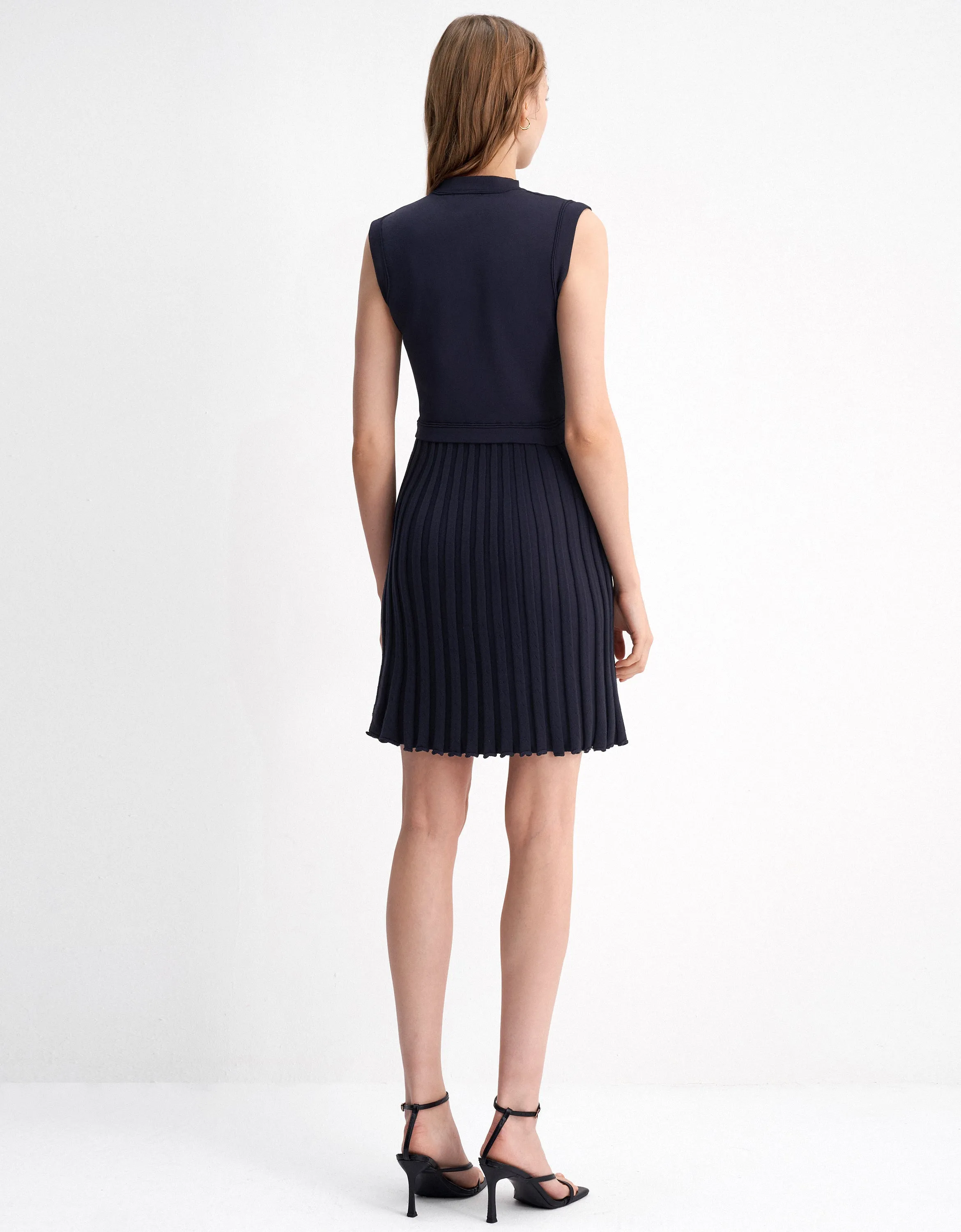Pleated Bottom Sleeveless Dress