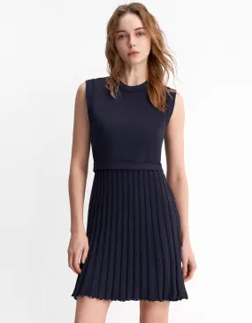 Pleated Bottom Sleeveless Dress