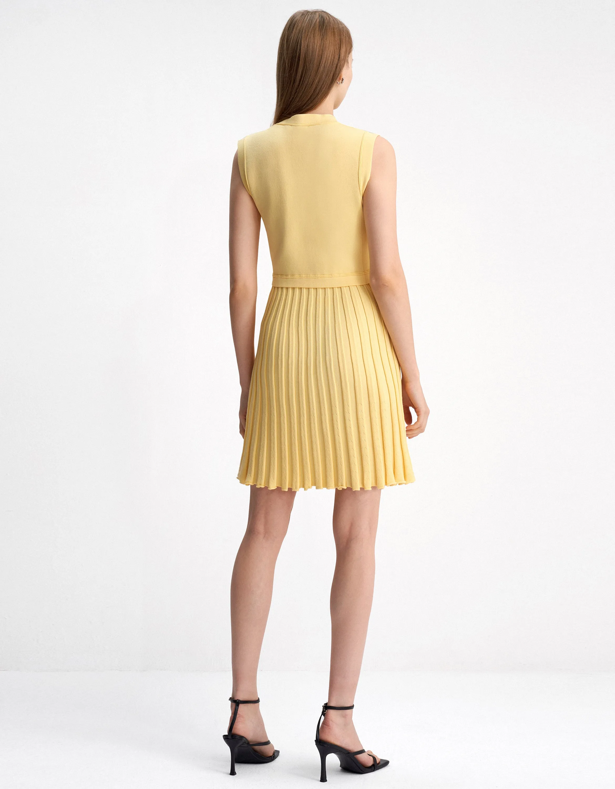Pleated Bottom Sleeveless Dress