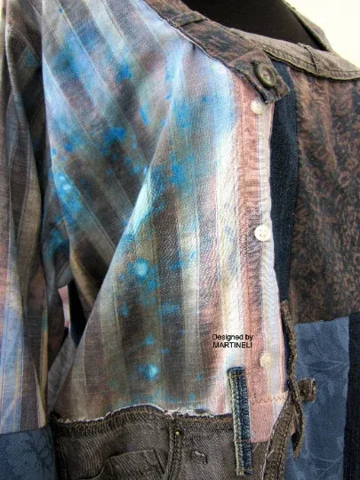 Plus Size Clothing 3XL Patchwork Denim Shirt Dress