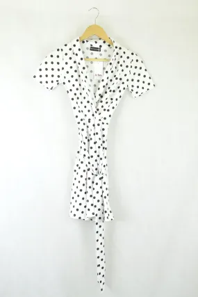 Pretty Little Thing Black And White Polka Dot Dress 6