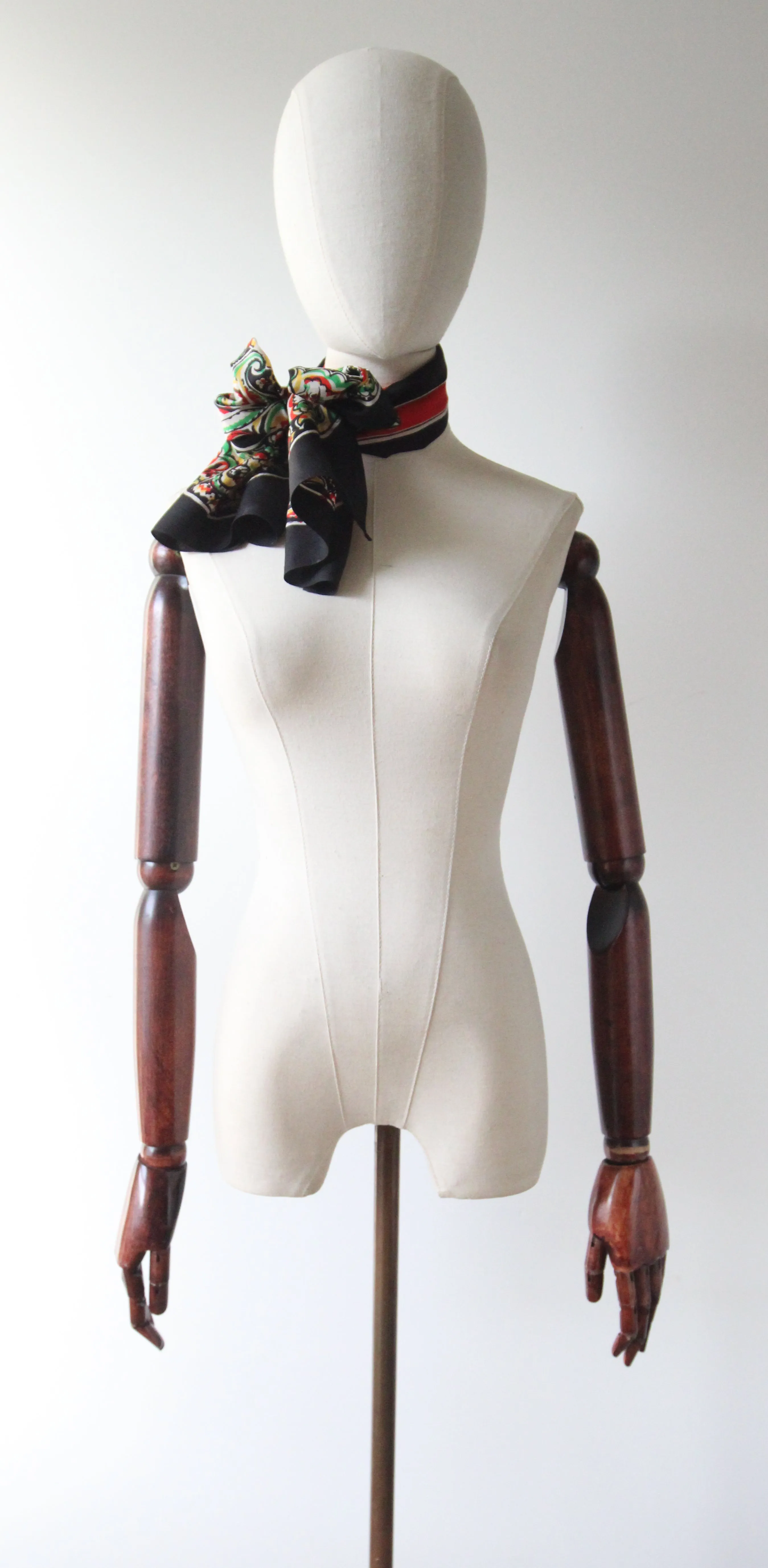 "Bold Paisley" Vintage 1930's Paisley Print Silk Neck Scarf