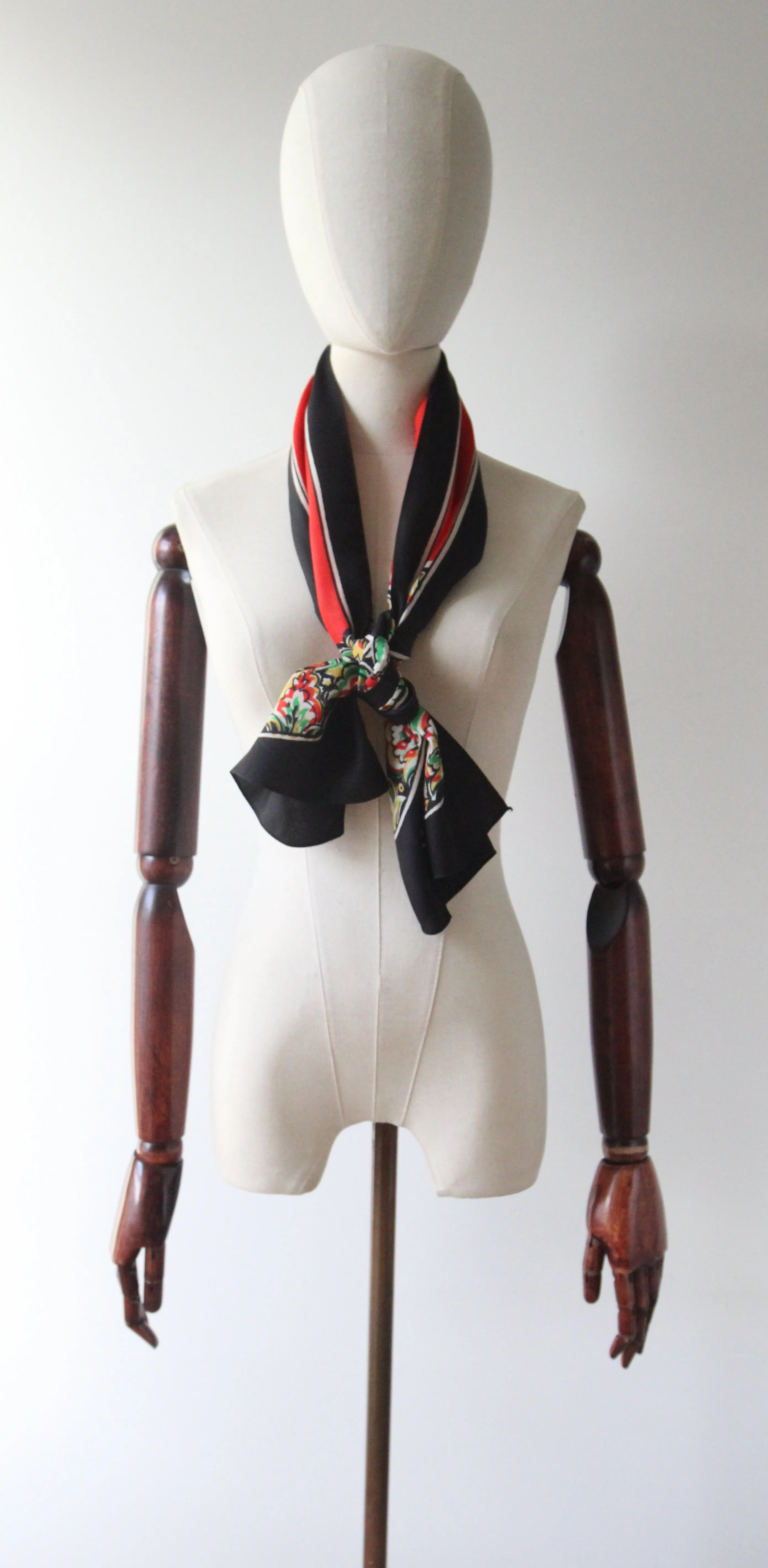 "Bold Paisley" Vintage 1930's Paisley Print Silk Neck Scarf