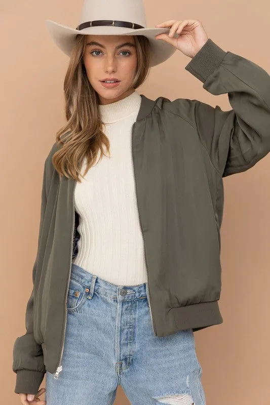 Reversible Satin Paisley Bomber Jacket | Reversible Jacket With Cuffed Sleeves