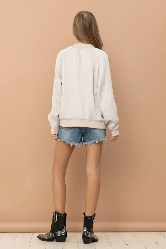 Reversible Satin Paisley Bomber Jacket | Reversible Jacket With Cuffed Sleeves