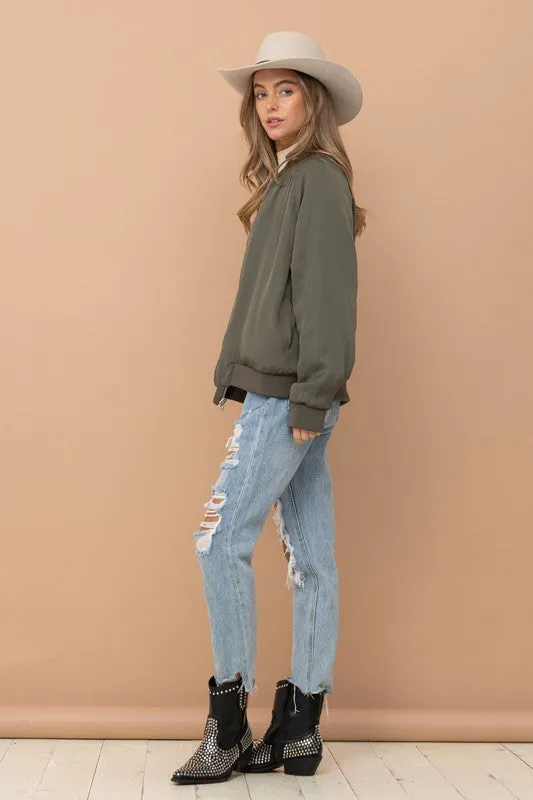 Reversible Satin Paisley Bomber Jacket | Reversible Jacket With Cuffed Sleeves