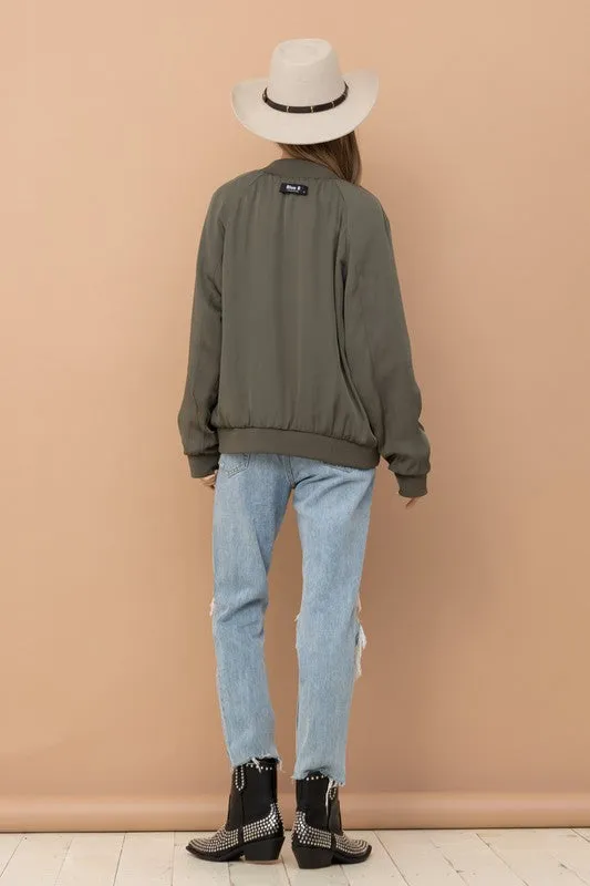 Reversible Satin Paisley Bomber Jacket | Reversible Jacket With Cuffed Sleeves