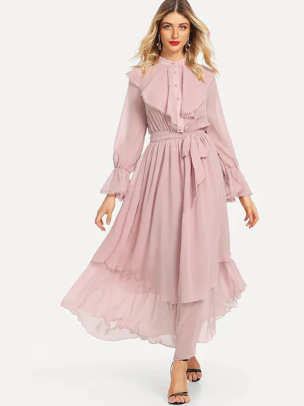 Ruffle Detail Flowy Dress
