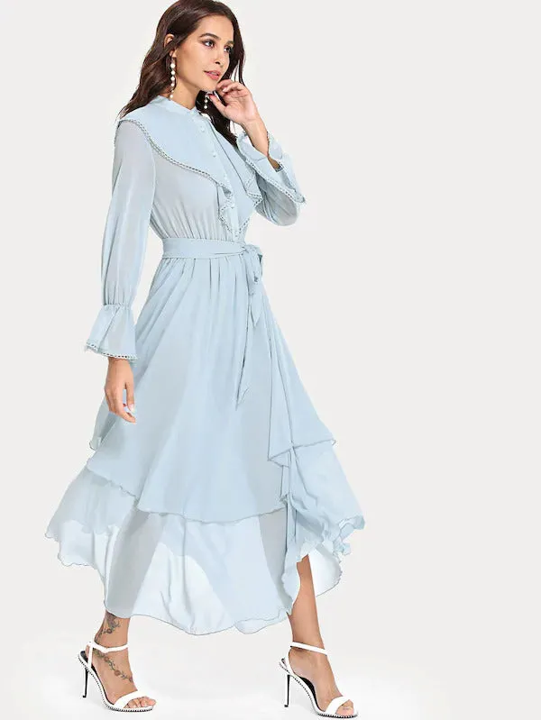 Ruffle Detail Flowy Dress