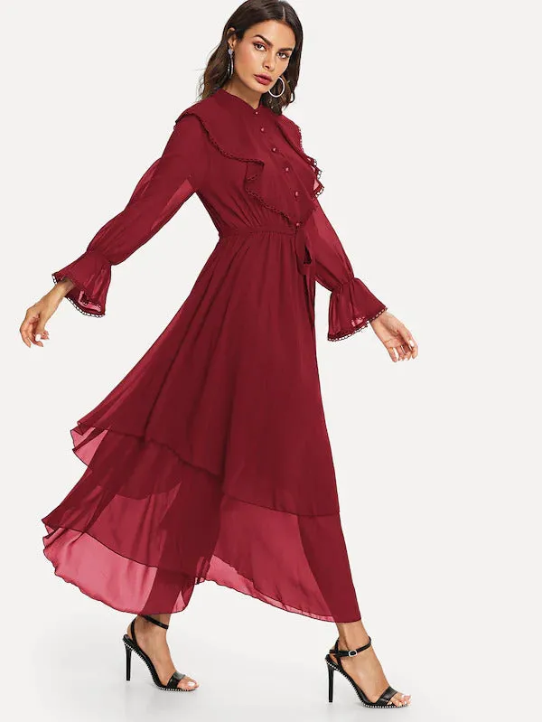 Ruffle Detail Flowy Dress
