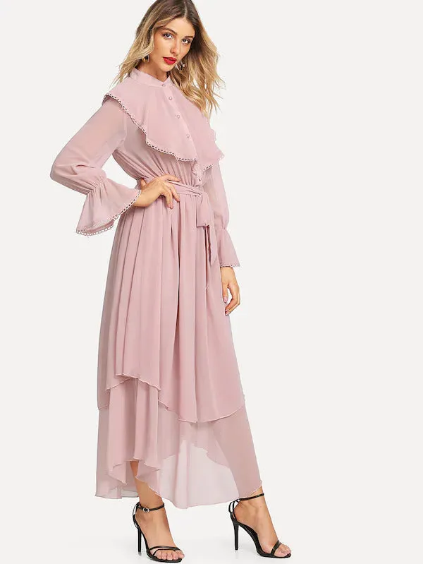 Ruffle Detail Flowy Dress