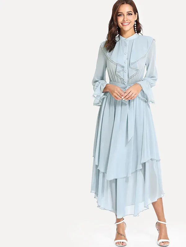 Ruffle Detail Flowy Dress