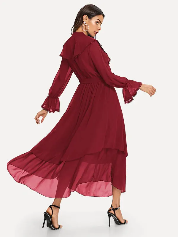 Ruffle Detail Flowy Dress