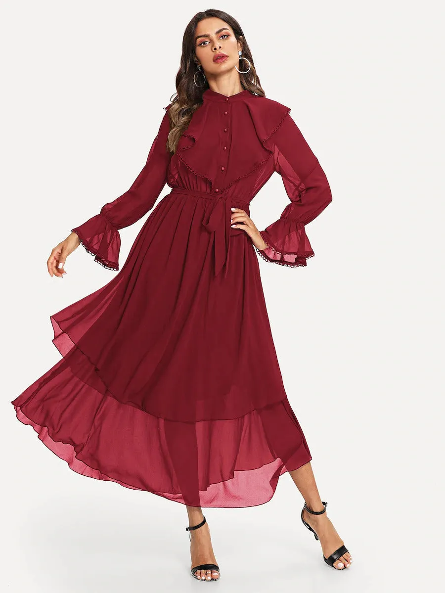 Ruffle Detail Flowy Dress