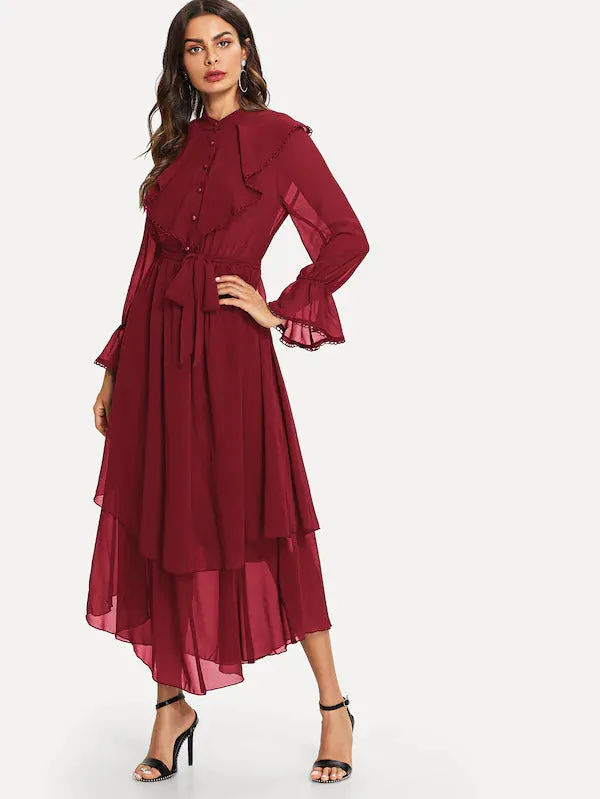 Ruffle Detail Flowy Dress