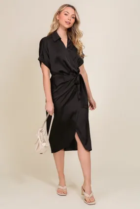 Satin Wrap Dress
