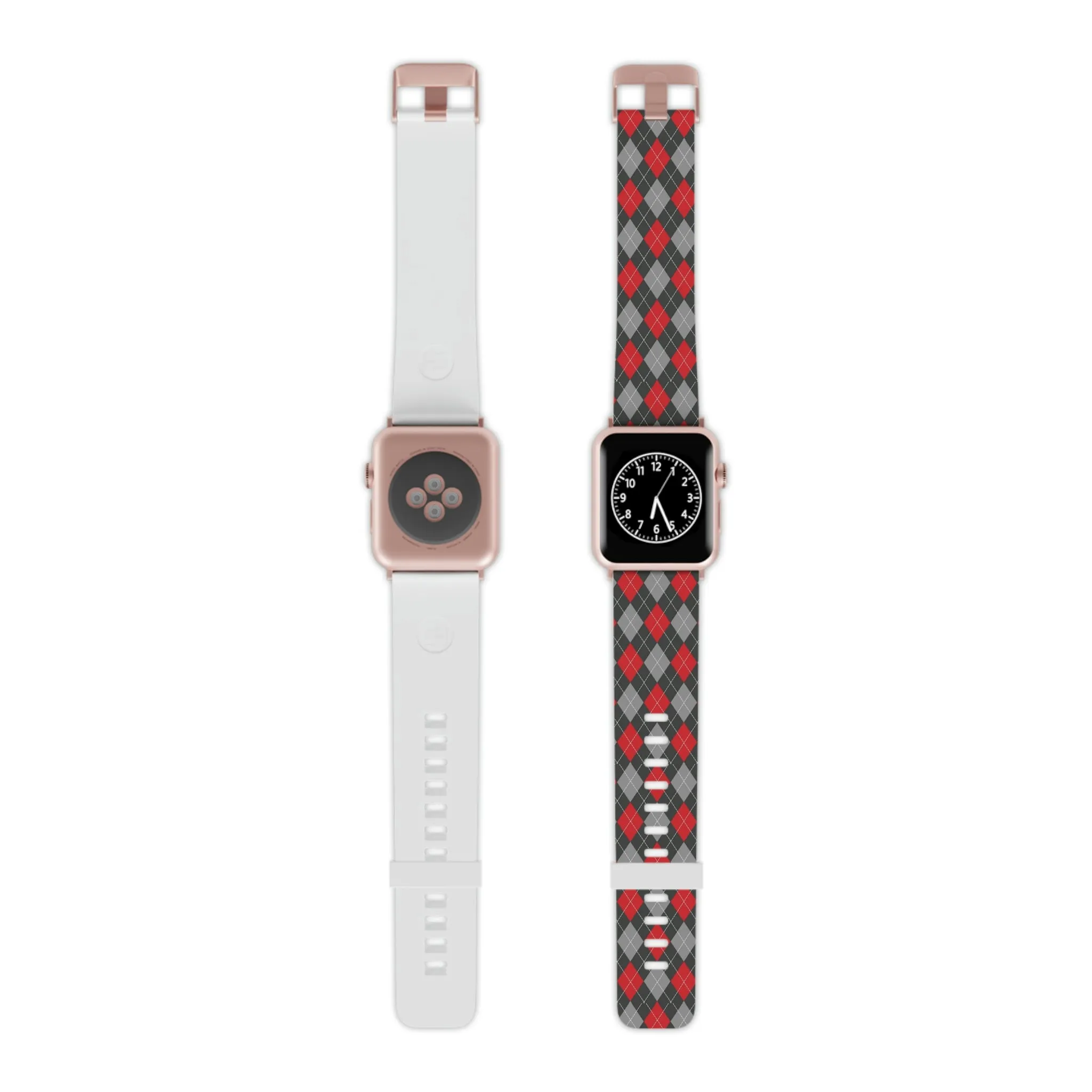Scarlet and Gray Argyle Thermo Elastomer Watch Band for Apple Watch