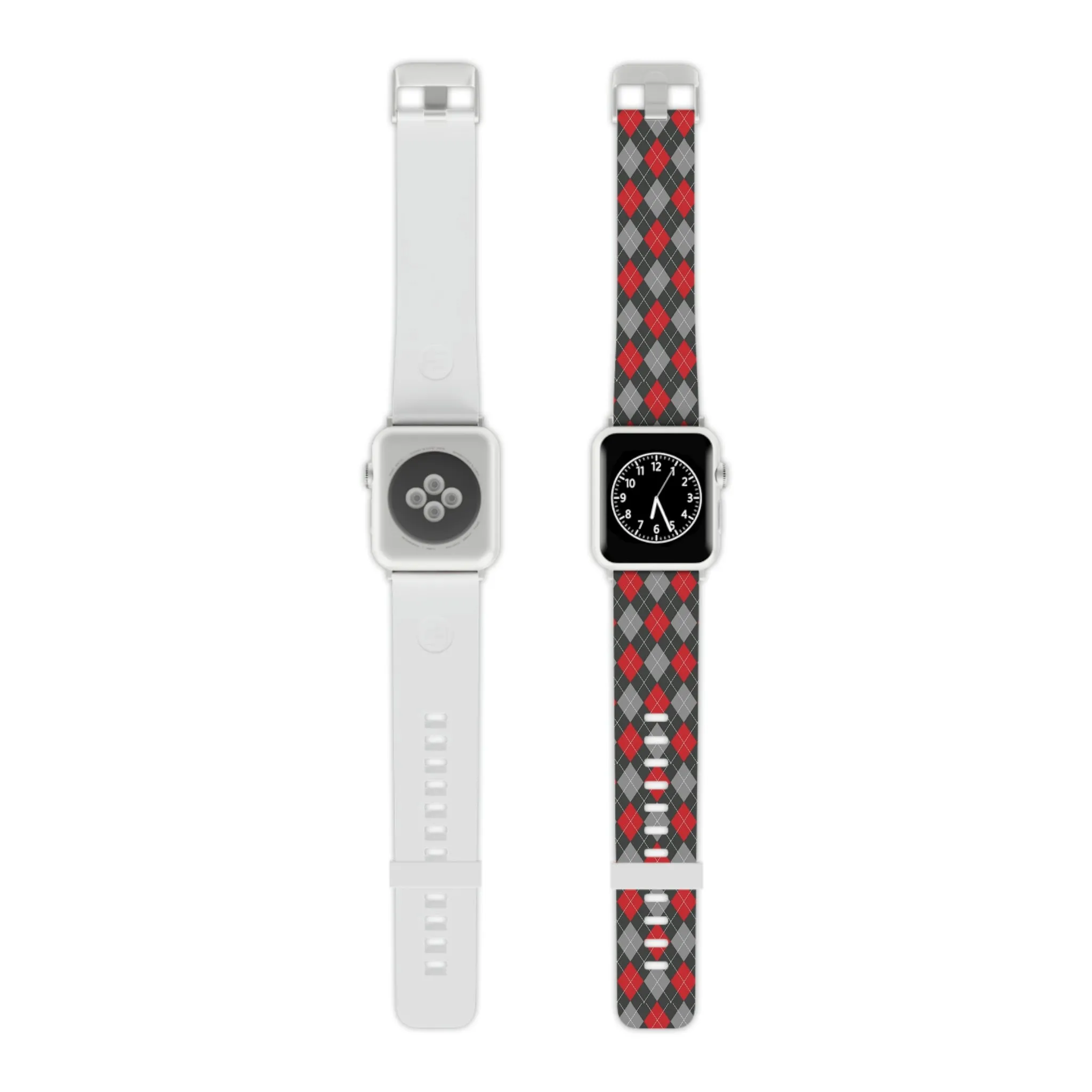 Scarlet and Gray Argyle Thermo Elastomer Watch Band for Apple Watch