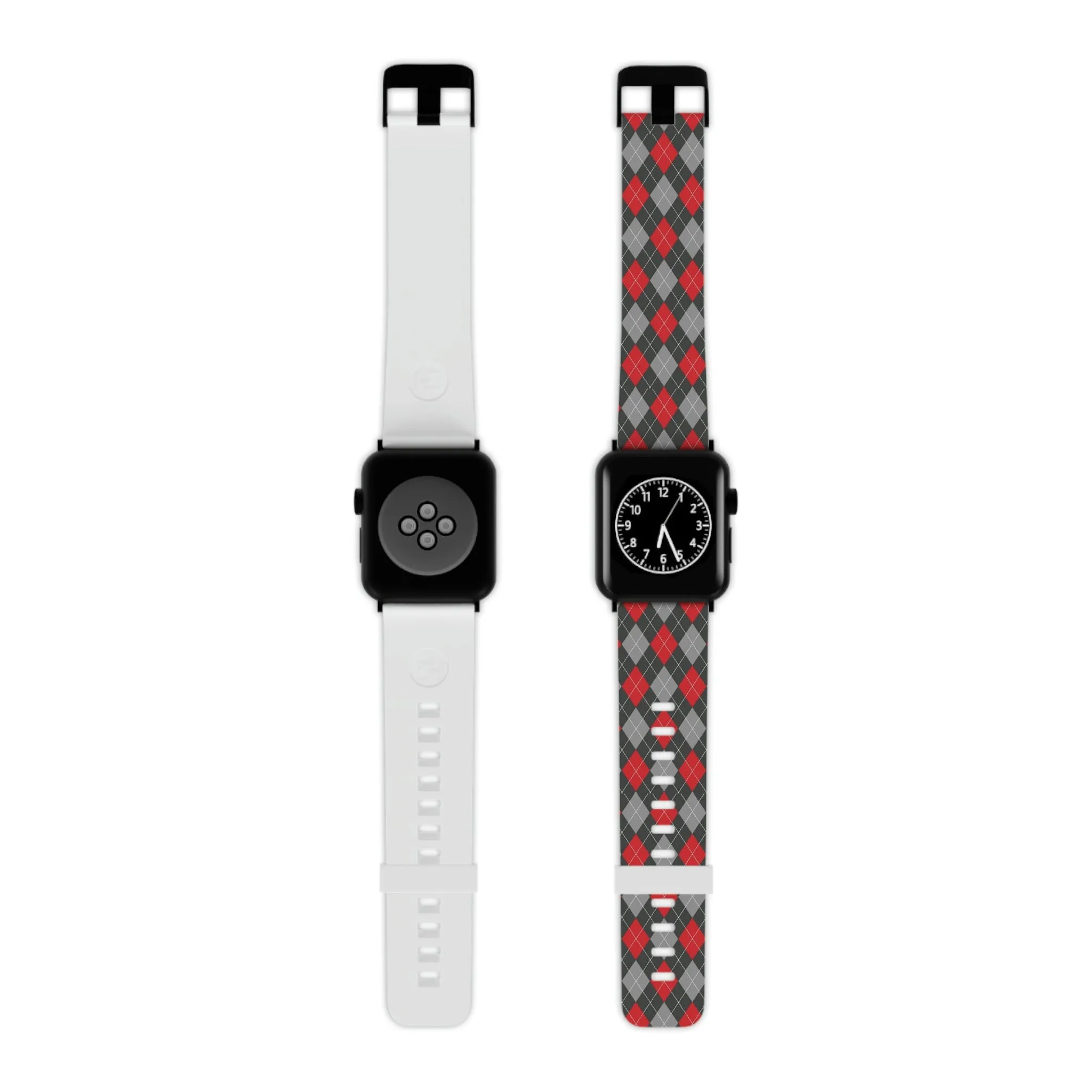 Scarlet and Gray Argyle Thermo Elastomer Watch Band for Apple Watch