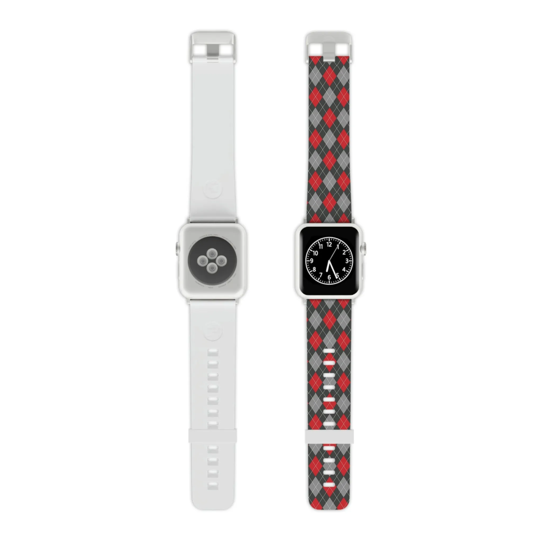 Scarlet and Gray Argyle Thermo Elastomer Watch Band for Apple Watch