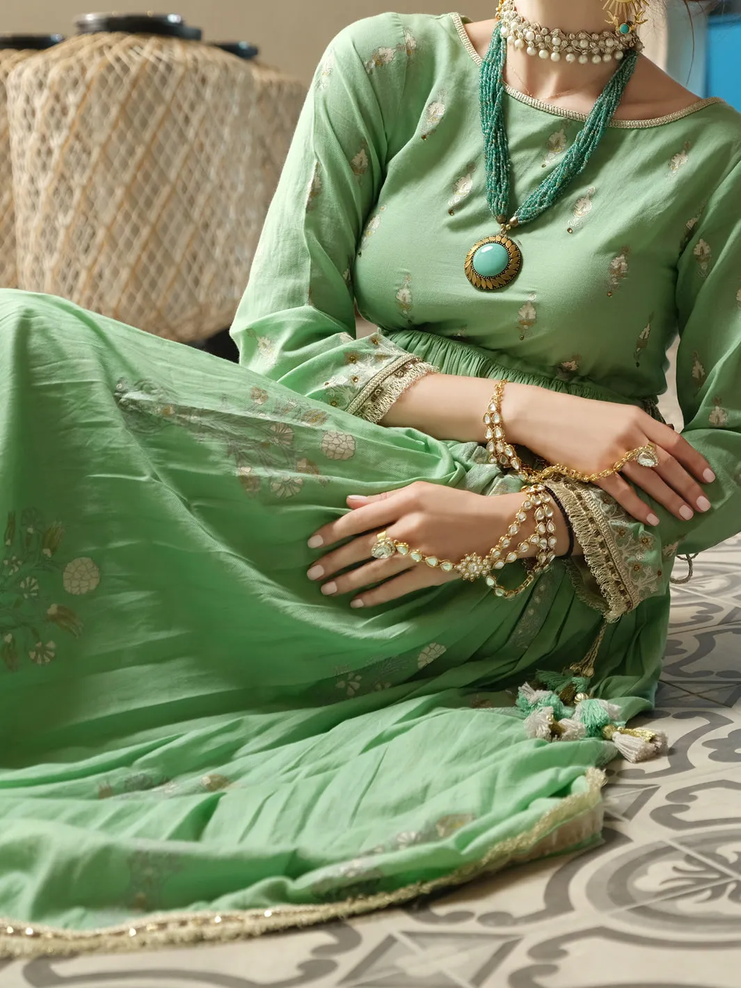 Sea Green Tunic - AL-LK-714
