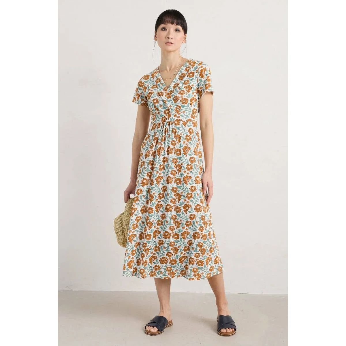 Seasalt Chapelle Dress Shadow Floral Chalk