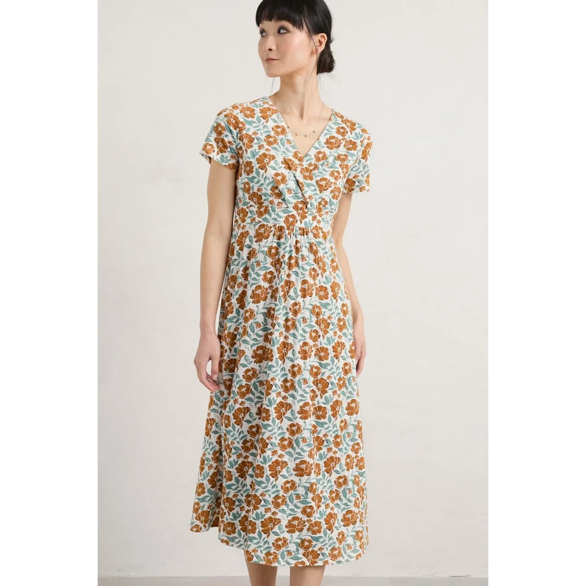 Seasalt Chapelle Dress Shadow Floral Chalk