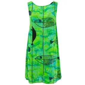 Shift Shaper Dress - Green Fish