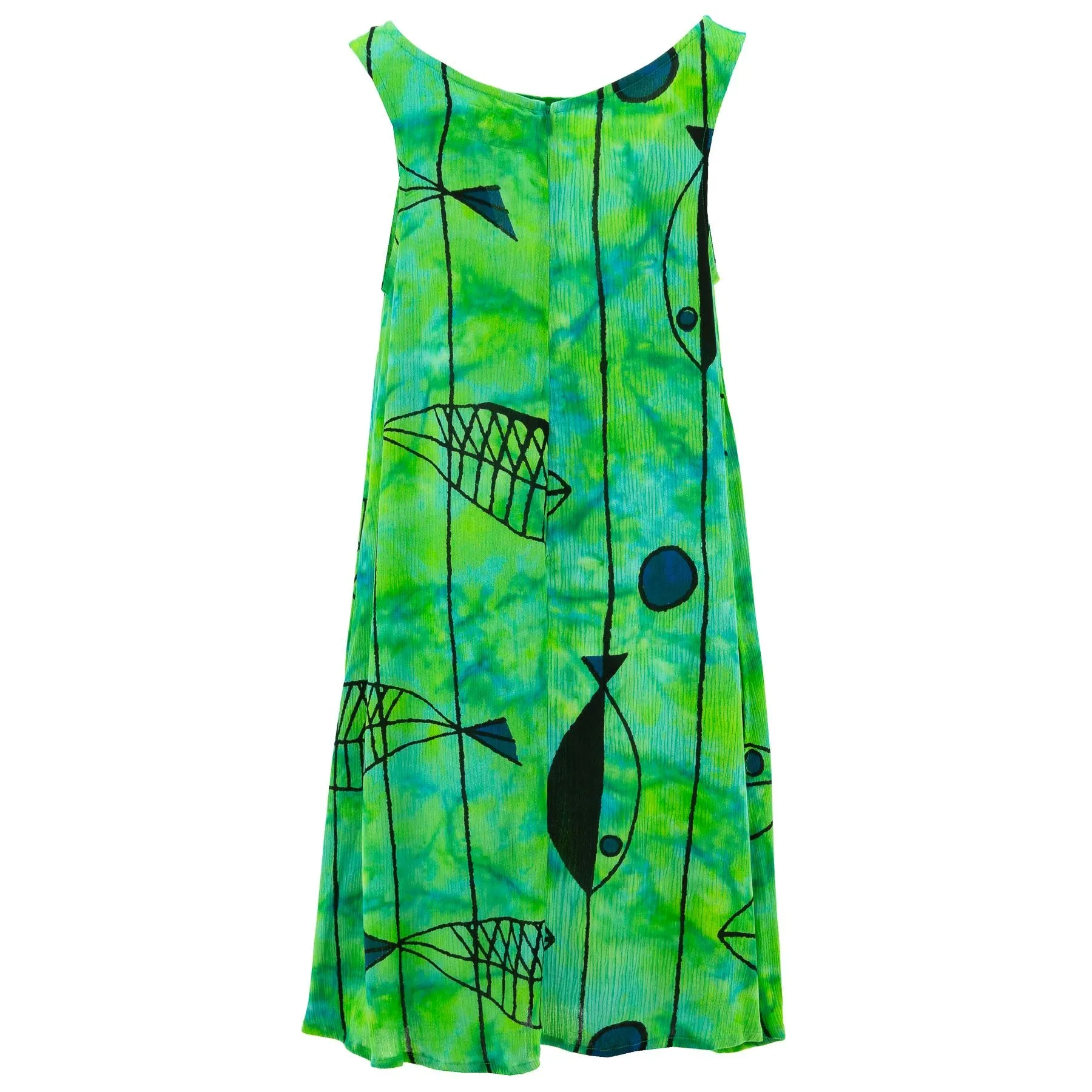 Shift Shaper Dress - Green Fish