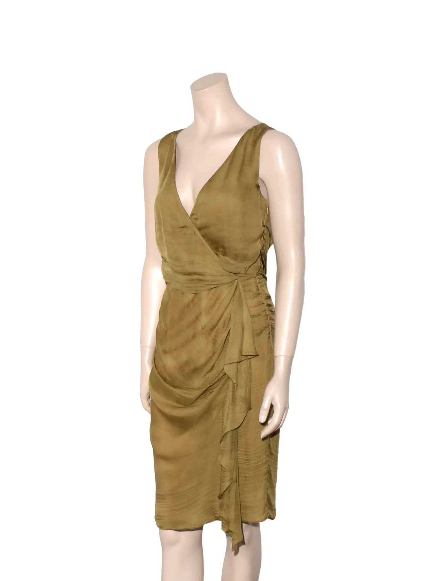 Silk Wrap Front Dress