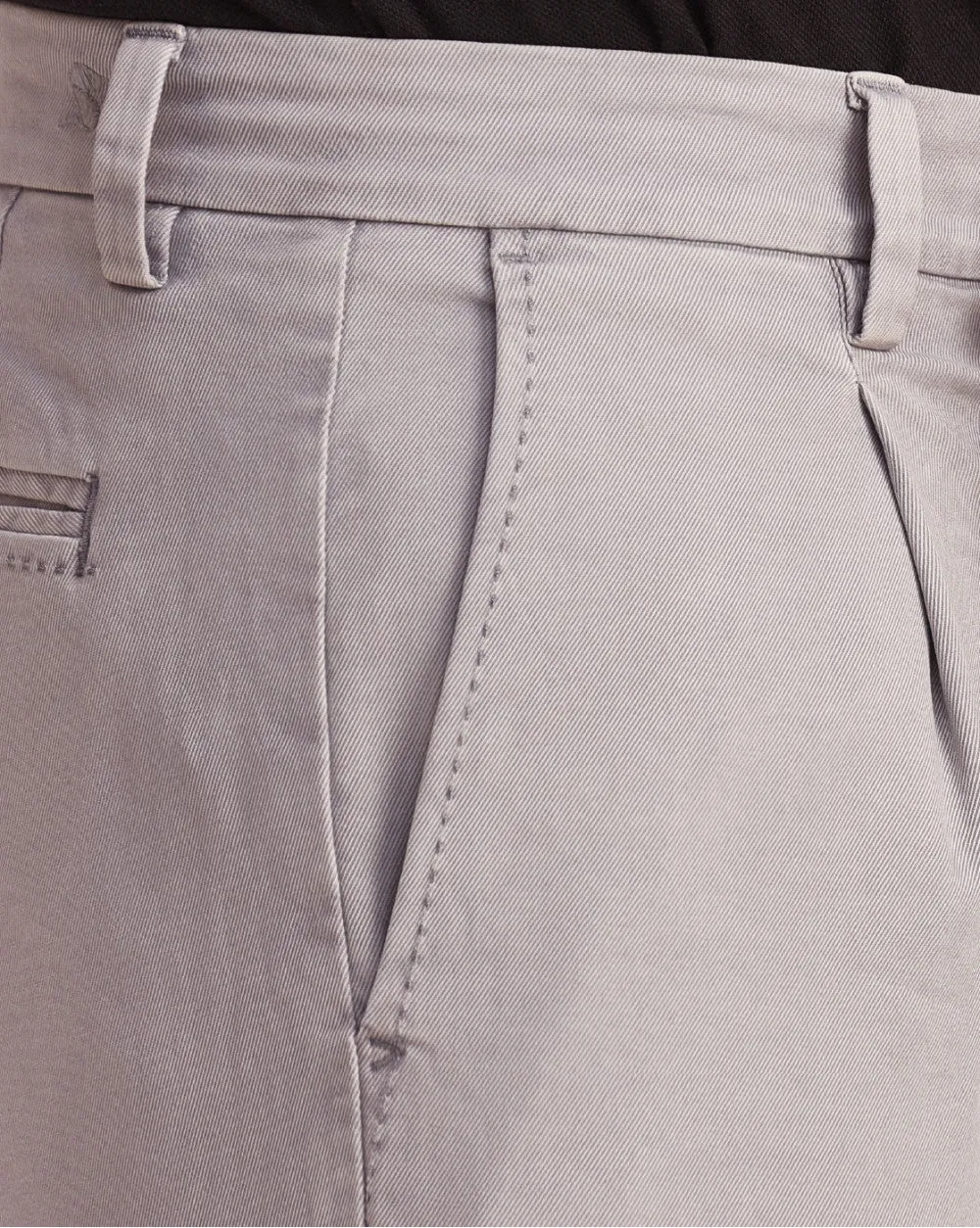 Single Pleated Relaxed Fit Garment Dyed - Silver Grey