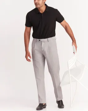 Single Pleated Relaxed Fit Garment Dyed - Silver Grey