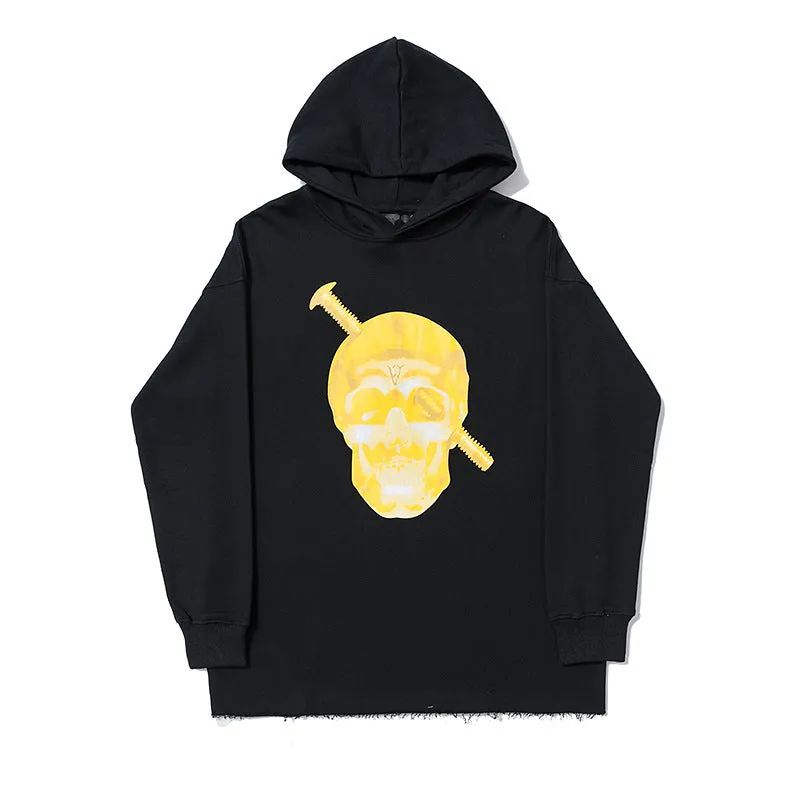 Skull Vlone Hoodie Skull Hoodie Loose Hooded Sweater for Men
