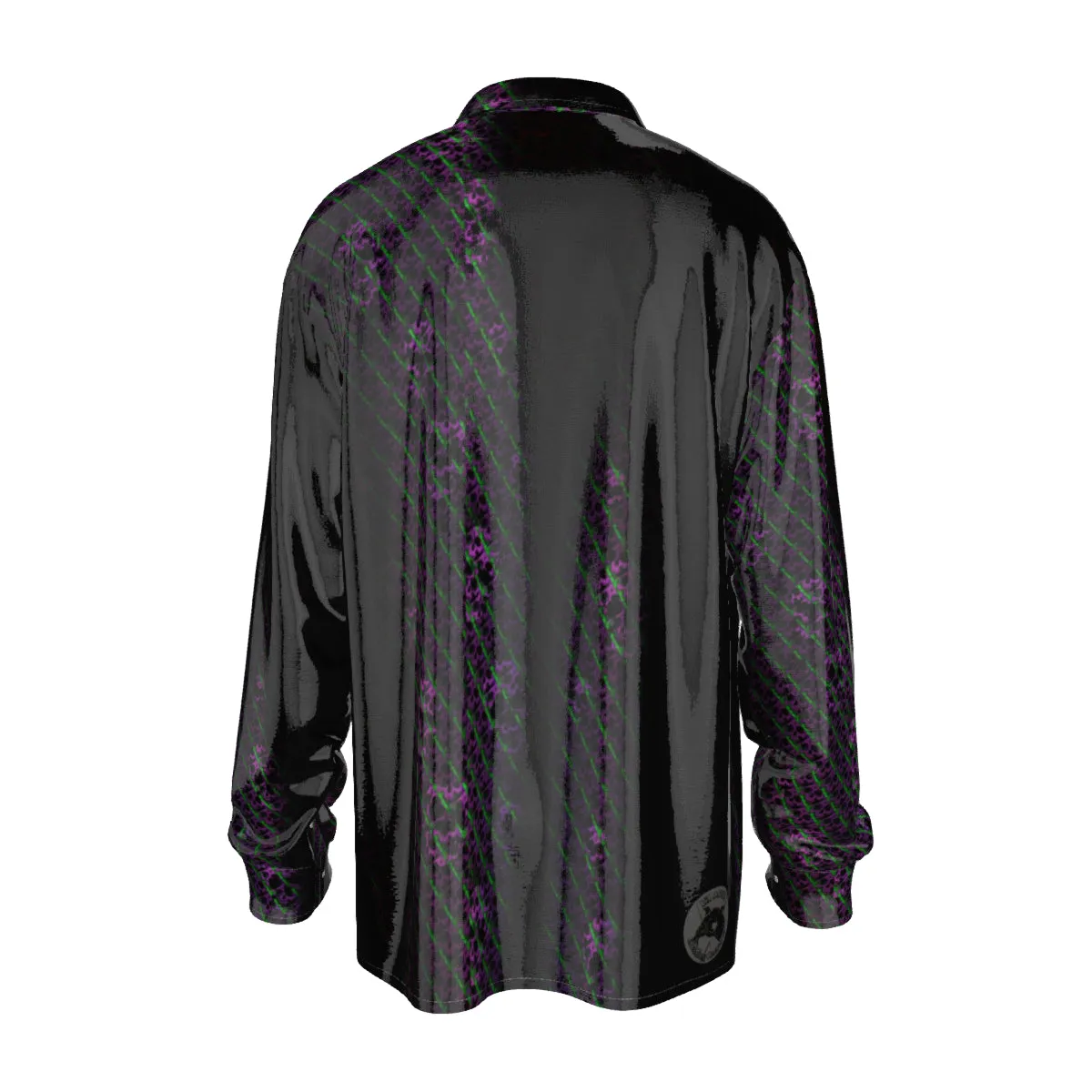 skulls Men's Imitation Silk Long-Sleeved Shirt