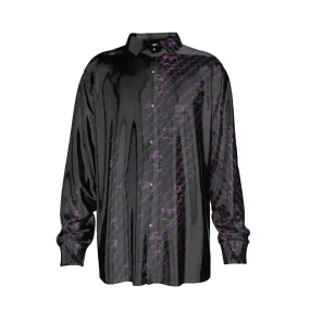 skulls Men's Imitation Silk Long-Sleeved Shirt