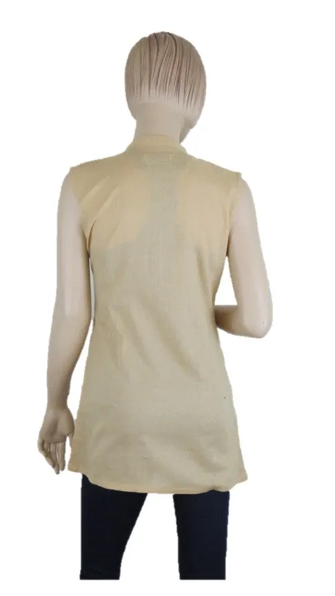 Sleevless Beige Tunic Top