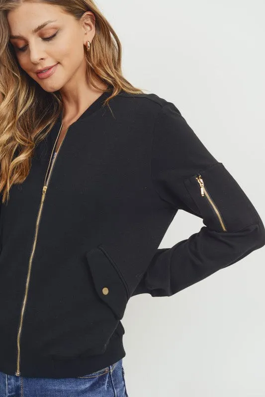 Street Chic Black Bomber Jacket