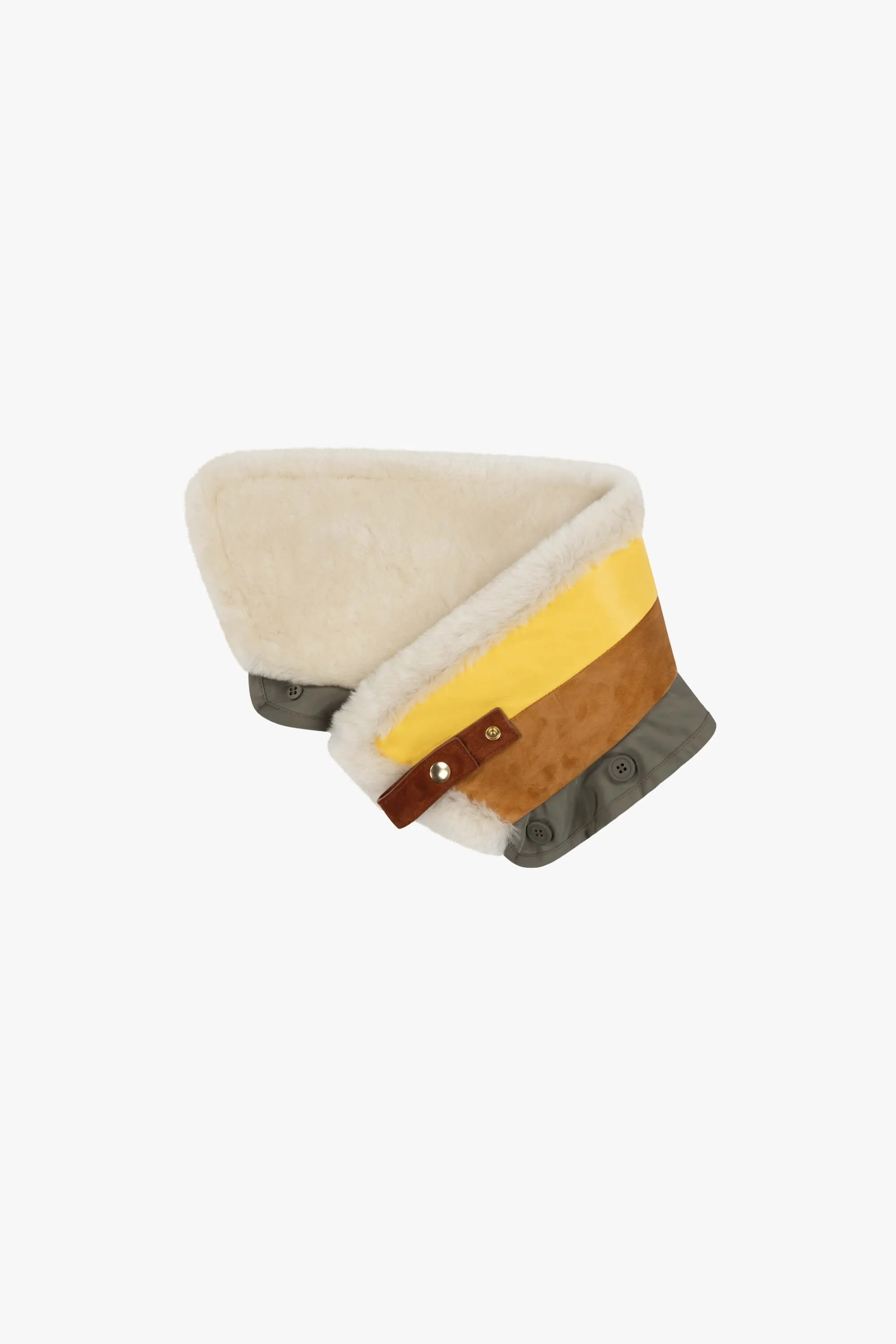 Striped Aviator Collar - Natural / Pale Yellow & Tan