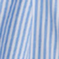 Striped Pearl Trim Poplin Shirt Dress