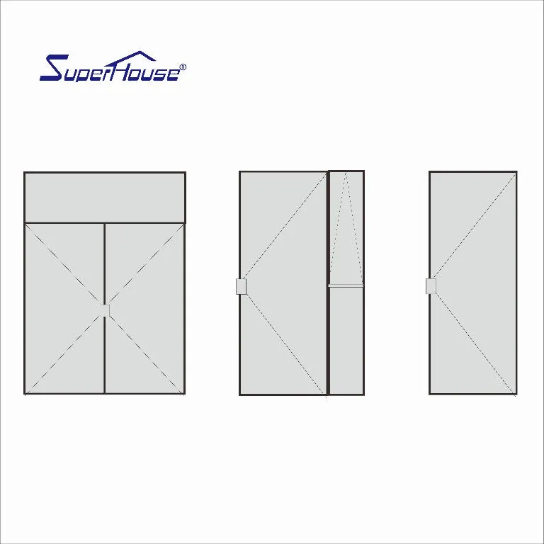 Superhouse Factory Customized Mirrored Glazing Surface Finishing Aluminium Fire rated Hinged Doors For Hotels