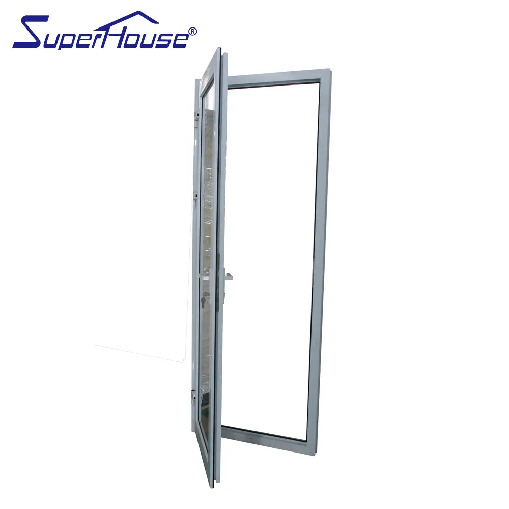 Superhouse Factory Customized Mirrored Glazing Surface Finishing Aluminium Fire rated Hinged Doors For Hotels